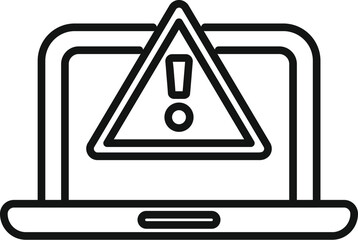 Poster - laptop software alert icon outline vector. admin project. data computer broken