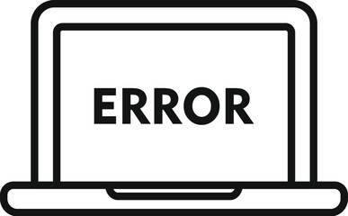 Poster - laptop software error icon outline vector. button tool. support system