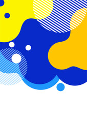 Aufkleber - Creative abstract bright background. Smooth liquid, stripes and dots on a white background. Template for prints, posters, flyers. Vector illustration.