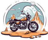 Fototapeta  - motorcycle in Font of Mountain 