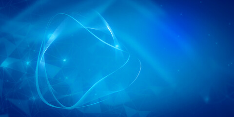 Aufkleber - abstract blue polygonal background with lines and dots on topic of cyberspace, big data, metaverse, 