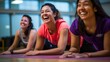© radekcho - Beautiful women working out in gym. Close up image of group of healthy fit women at the gym exercising.