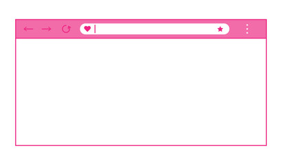 Poster - Pink web browser window with heart in flat style. Vector illustration