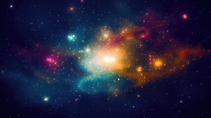 Canvas Print - Cosmic space background with nebula and stars. Vector illustration