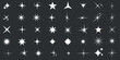 Vector set of different sparkles icons. Collection of star sparkles symbol. Design on white background.