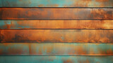 Fototapeta  - oxidized copper patina corrugated sheet metal grunge background texture. Vintage antique weathered and worn rusted bronze or brass abstract pattern, green