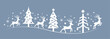 Christmas background with white Christmas trees and stars in different design. - vector illustration