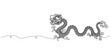 Line art chinese dragon illustration vector