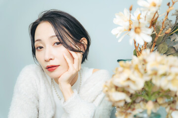 Poster - ミドル女性のビューティーポートレート　スキンケア　コスメ