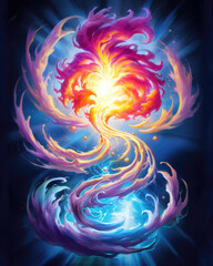 Wall Mural - Abstract illustration of a fire in the form of a spiral