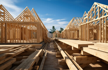 Poster - Construction industry, structure home wood.