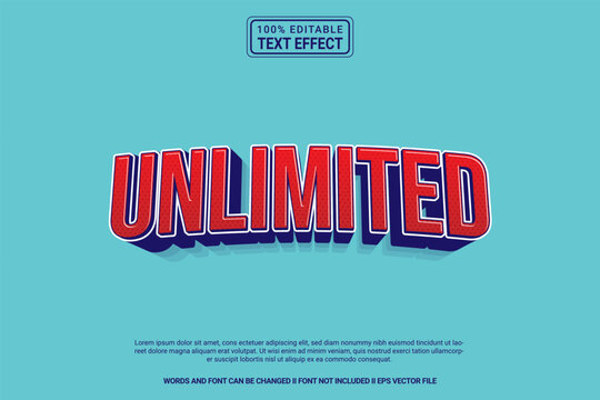 Dynamic editable text effect Unlilimted 3d cartoon template style modren premium vector