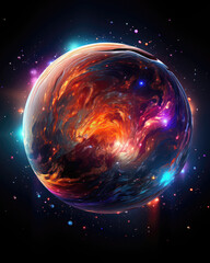 Wall Mural - Space planet on a black background. Vector illustration