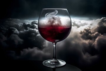 Wall Mural - glass of red wine made by midjeorney