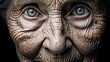 Face of an old woman. Close up. Toned.