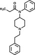 Fentanyl structural formula, vector illustration