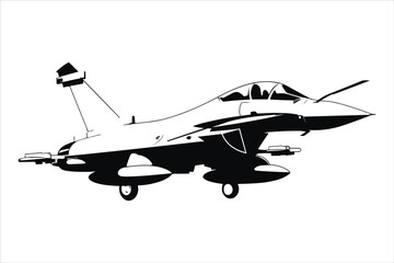 Wall Mural - Fighting jet vector black silhouette set