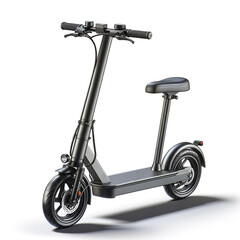 Electric scooter with saddle isolated on a white background