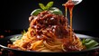 Fresh Italian pasta dish: Spaghetti Bolognese with Mediterranean flavors