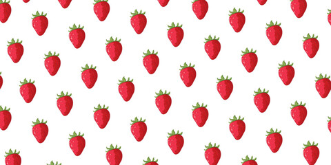 red strawberry pattern background vector design