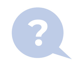 Fototapete - speech bubble question mark 2d cartoon object. interrogation questionable speech cloud isolated vect