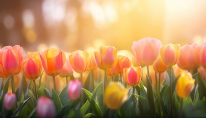 Sunshine of field of flowers