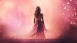 © Left - Silhouette of a lady, colorful and bokeh effects