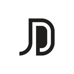 Sticker - JD DJ J D monogram letter initial logo design