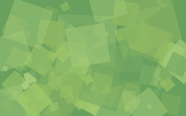 Fototapete - Abstract green background of random squares of different sizes and transparency. Conceptual technologies. Space for your text. 3D vector illustration.