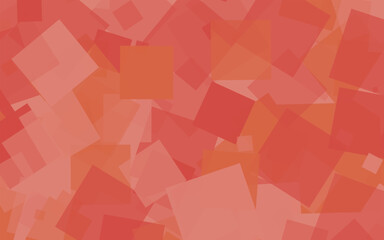 Fototapete - Abstract red background of random squares of different sizes and transparency. Conceptual technologies. Space for your text. 3D vector illustration.