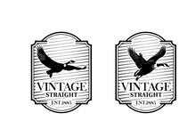 Vintage Flying Goose Logo Design 