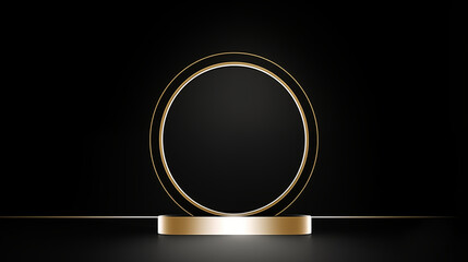 Graphic design black and gold ring decorative background