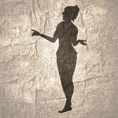 Wall Mural - Illustration of a beautiful fashion model posing. Young attractive woman.