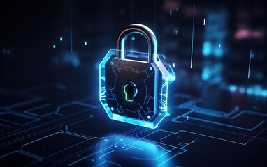 Wall Mural - data lock concept illustration,created with generative ai tecnology.