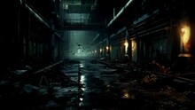 Atmosphere In A City Alley, Seamless Looping Video Background Animation, Cartoon Anime Style