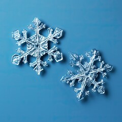 Wall Mural - snowflakes on blue background