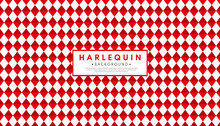 Geometric Red Rhombus Pattern Background. Harlequin Check Wallpaper. Retro Concept. Vector Illustrator
