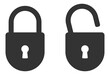 Lock icon vector. Unlock symbol flat design