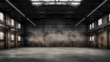 Fototapeta Przestrzenne - Empty urban, industrial background with copy space