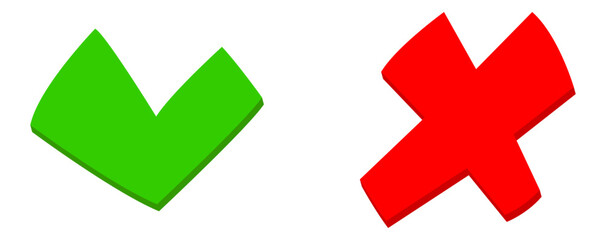 Poster - Do and dont check ticket choice option green red flat icons