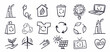 A collection of vector environmental symbols hand-drawn in the style of doodles