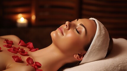 Canvas Print - Pampering spa day with luxurious treatments