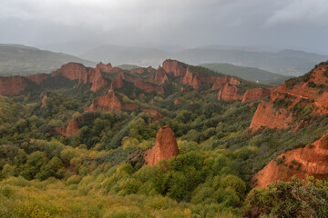 Landscape in Las Médulas, León. It is an ancient gold mine of roman empire (I and II century BC) in Spain and World Heritage 