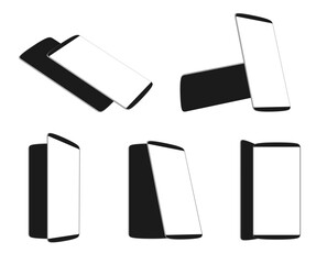 Poster - Set modern smartphones different angles views isolated on white template