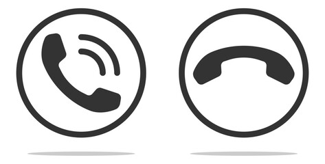 Poster - Phone icon vector illustration. Call center app. Telephone icons trendy flat style. Contact us line silhouette.