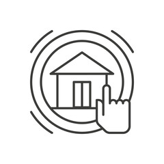 Poster - Choice purchase real estate user interface internet app thin line art icon vector illustration