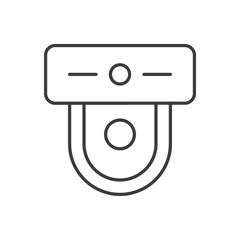 Poster - Toilet bathroom real estate plan pictogram top view thin line art icon vector illustration