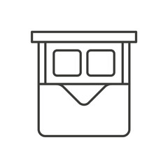 Poster - Double bed bedroom furniture real estate apartment plan top view thin line art icon vector