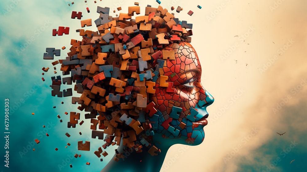 human brain with jigsaw puzzle pieces Stock Photo | Adobe Stock