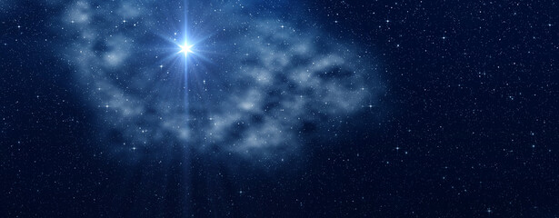 Wall Mural - christmas star of the nativity of bethlehem, nativity of jesus christ. bright star